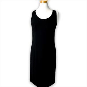 MaxMara Black Sleeveless Sheath Wool Suit Dress Size 8